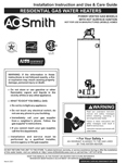 A. O. Smith at Lowesl Natural Gas POWER VENT NATURAL GAS WATER HEATER Owners Manual