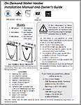 Signature Premier Tankless Condensing Ultra-Low NOx 240, 340, 540 Gas 68a161 Owners Manual