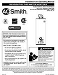 A. O. Smith at Lowes Power Direct Vent Natural Gas and Liquid Propane Water Heater Use and Care Manual
