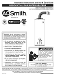 A. O. Smith at Lowes Signature 100 Direct Vent Gas Water Heater OwnersUse and Care Manual